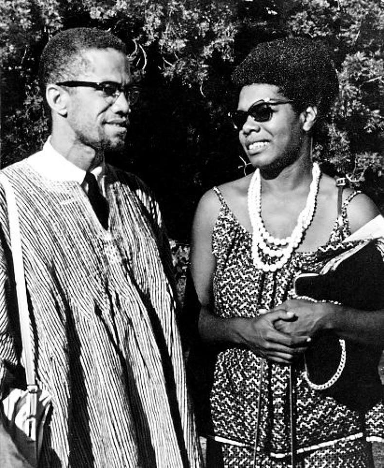 Maya Angelou with Malcolm X in Ghana, 1964.