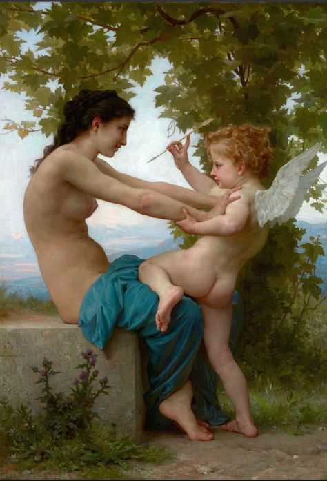 "Garota Defende-se Contra Eros", de William-Adolphe Bouguereau_(1825-1905)