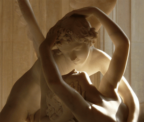 Detalhe da escultura Eros e Psique,de Antonio Canova, Museu do Louvre, Paris