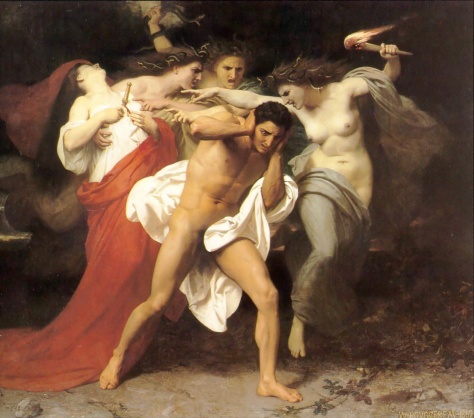 "As Fúrias atormentam Orestes", de William-Adolphe Bouguereau_(1825-1905)